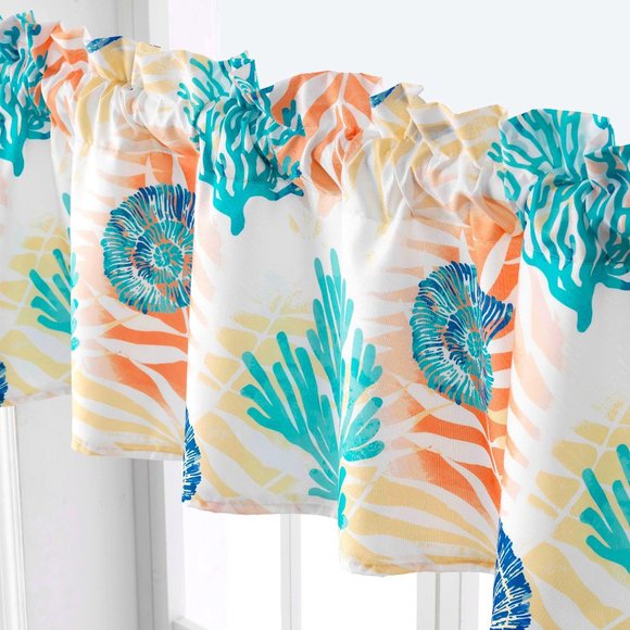 AQUA Montego Coastal Valance Window Treatments - Picture 2 of 4